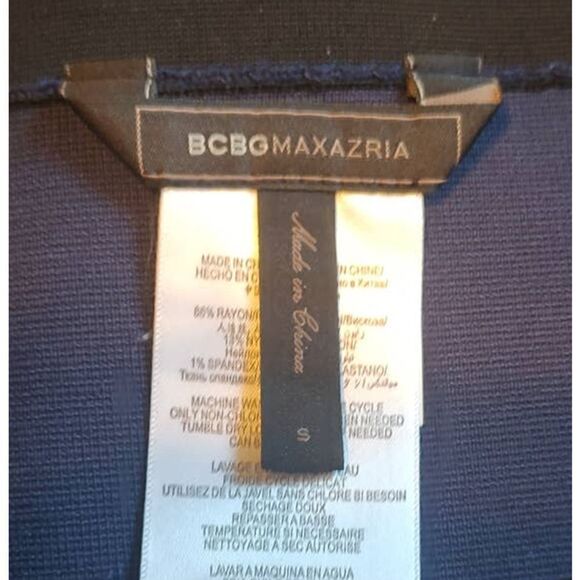 BCBGMaxazria Blue and Black Striped Bandage Bodycon Mini Skirt Small - Picture 5 of 5